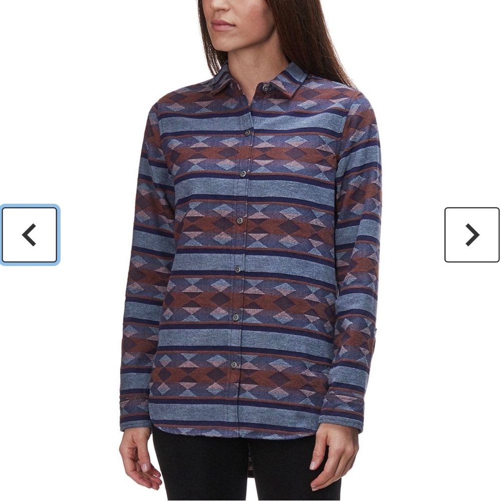 Woolrich Blue and Brown Button Down Shirt